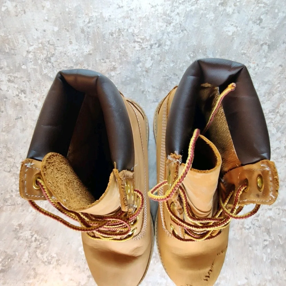 Timberland 6 Inch Leather Waterproof Boots 12909 Wheat Nubuck Youth Size 4‎